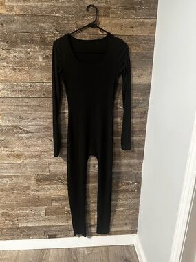 Black Long Sleeve Unitard Jumpsuit